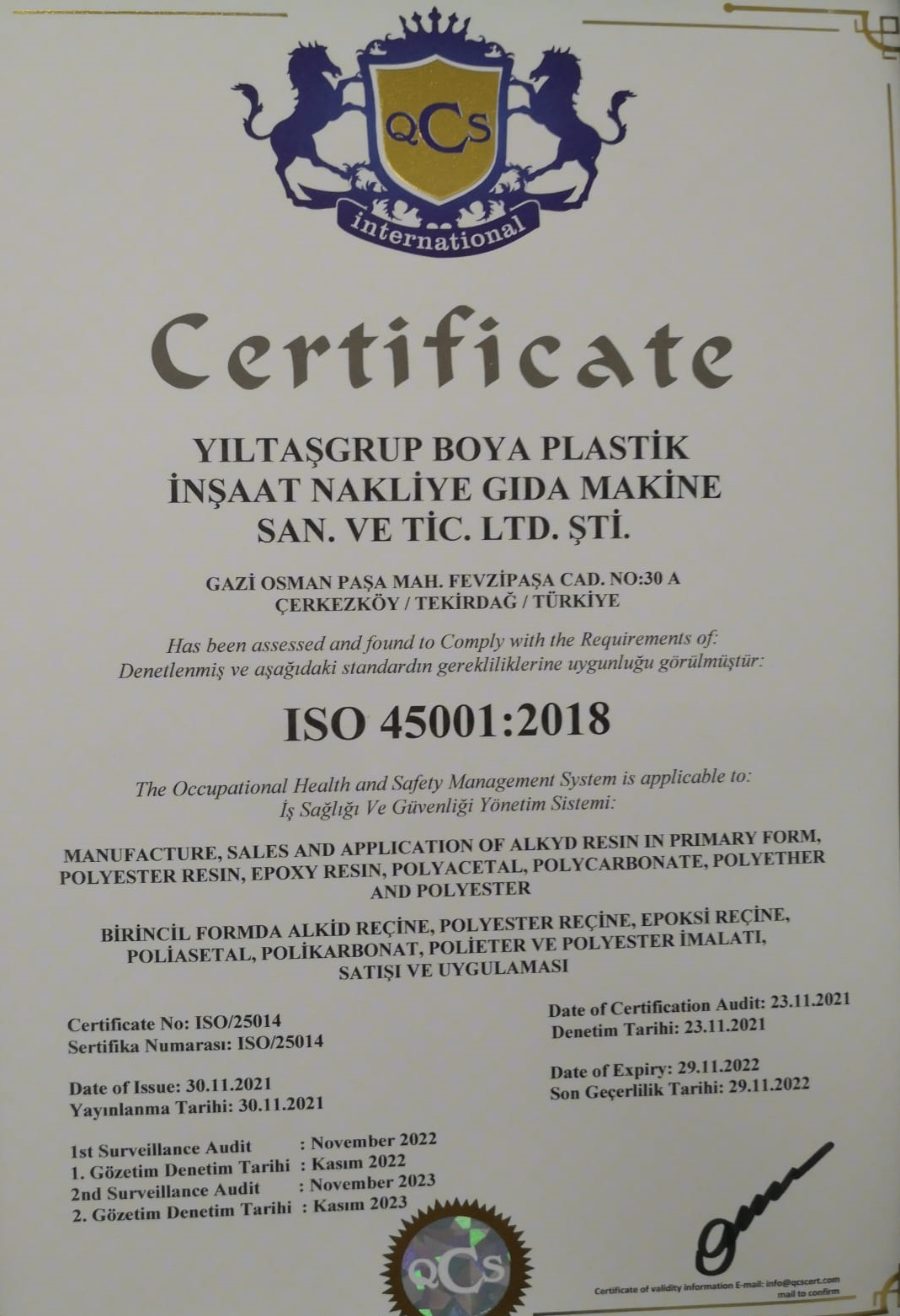  İş Sağlığı Ve Güvenliği Yönetim Sistemi